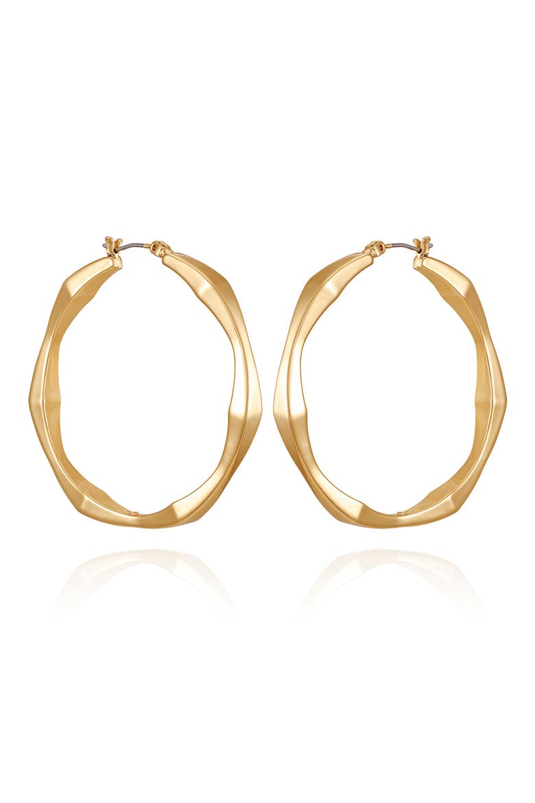 Textured Hoop Earrings, Main, color, GOLDTONE3