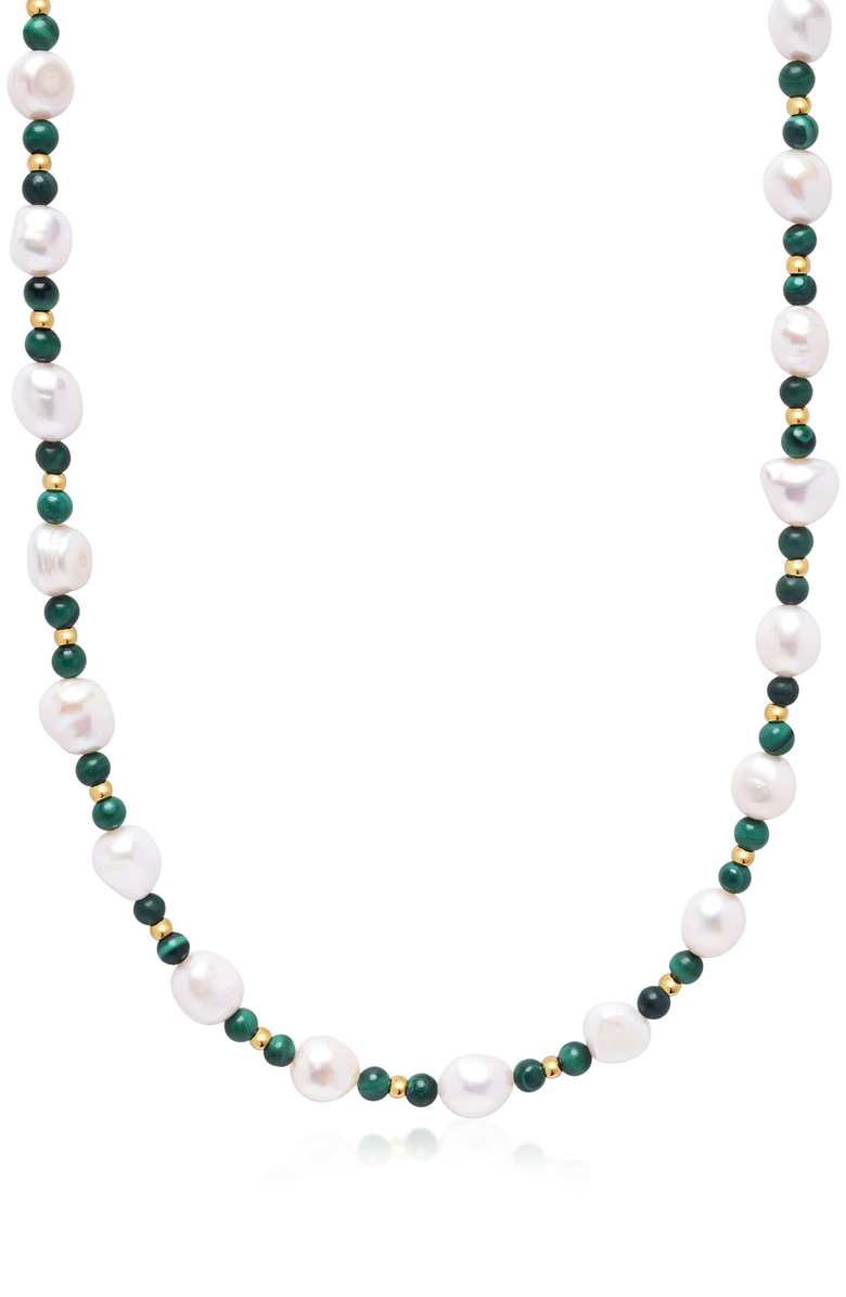 Nialaya Kauai Pearl Choker, Main, color, White / Green