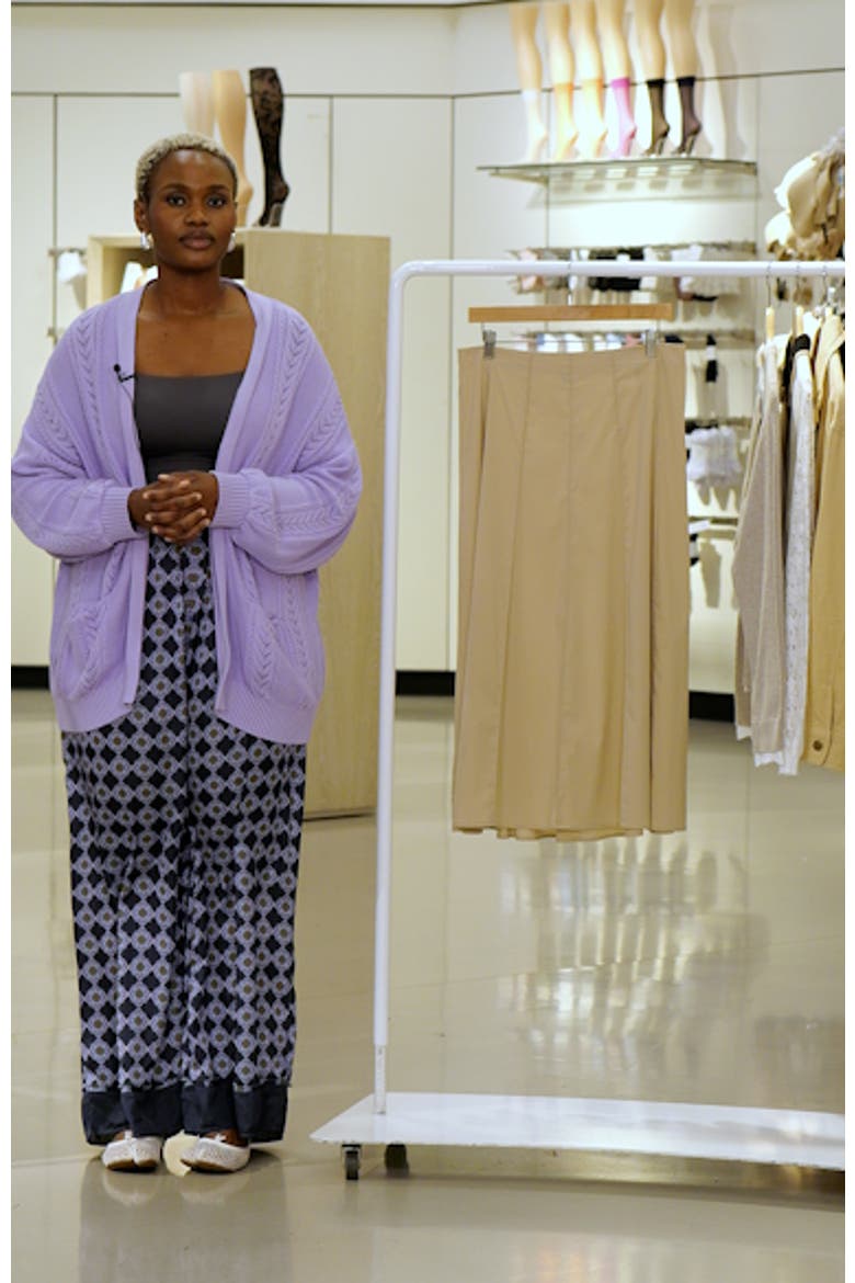 Paneled A-Line Midi Skirt video