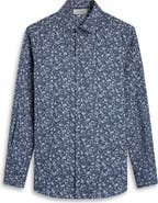 Bugatchi Julian Shaped Fit Floral Print Cotton Button-Up Shirt