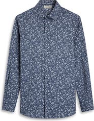 Bugatchi Julian Shaped Fit Floral Print Cotton Button-Up Shirt
