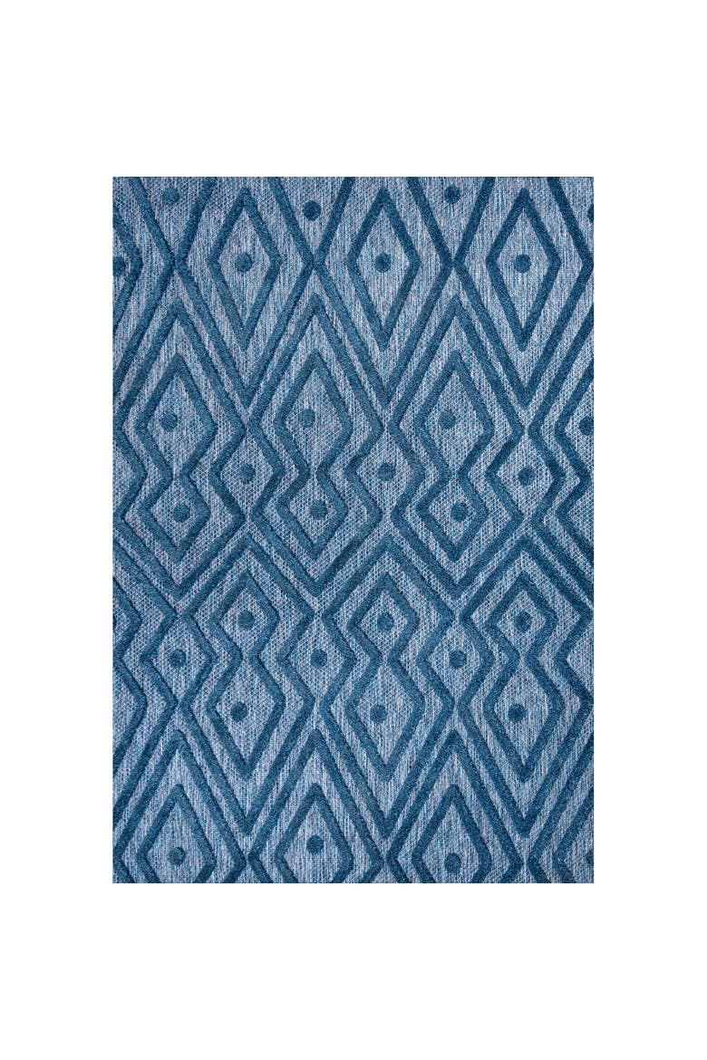 Balansat Moroccan Diamond Indoor/Outdoor Area Rug, Main, color, Navy