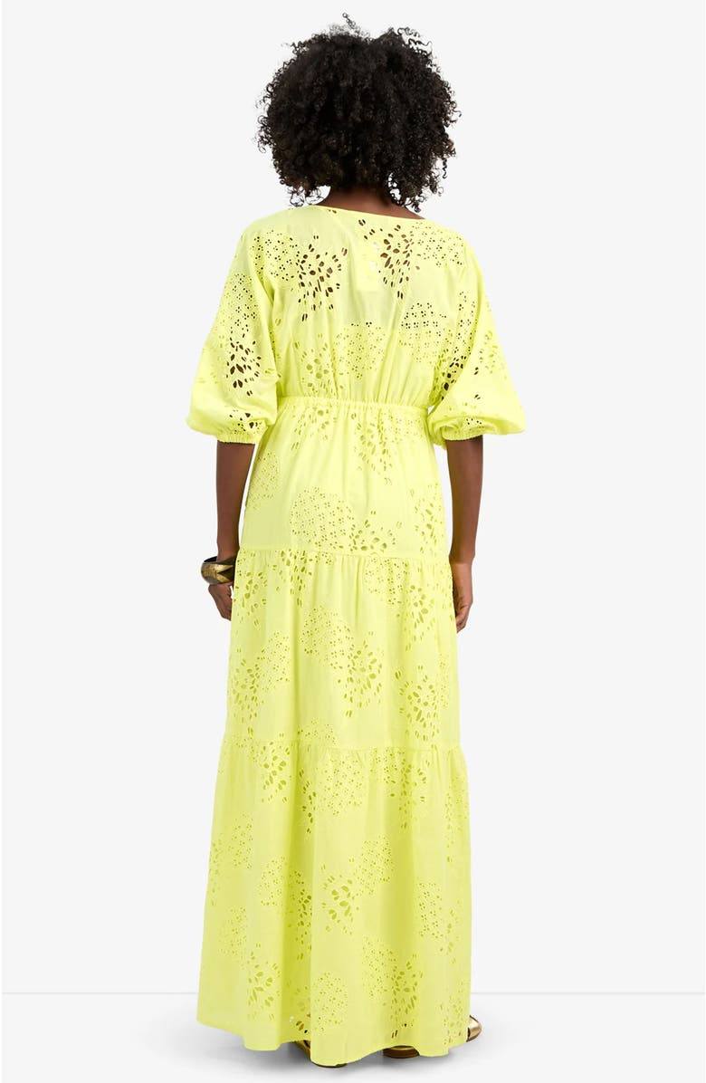 Trina Turk Arco Iris Cotton Eyelet Dress, Alternate, color, Citrus