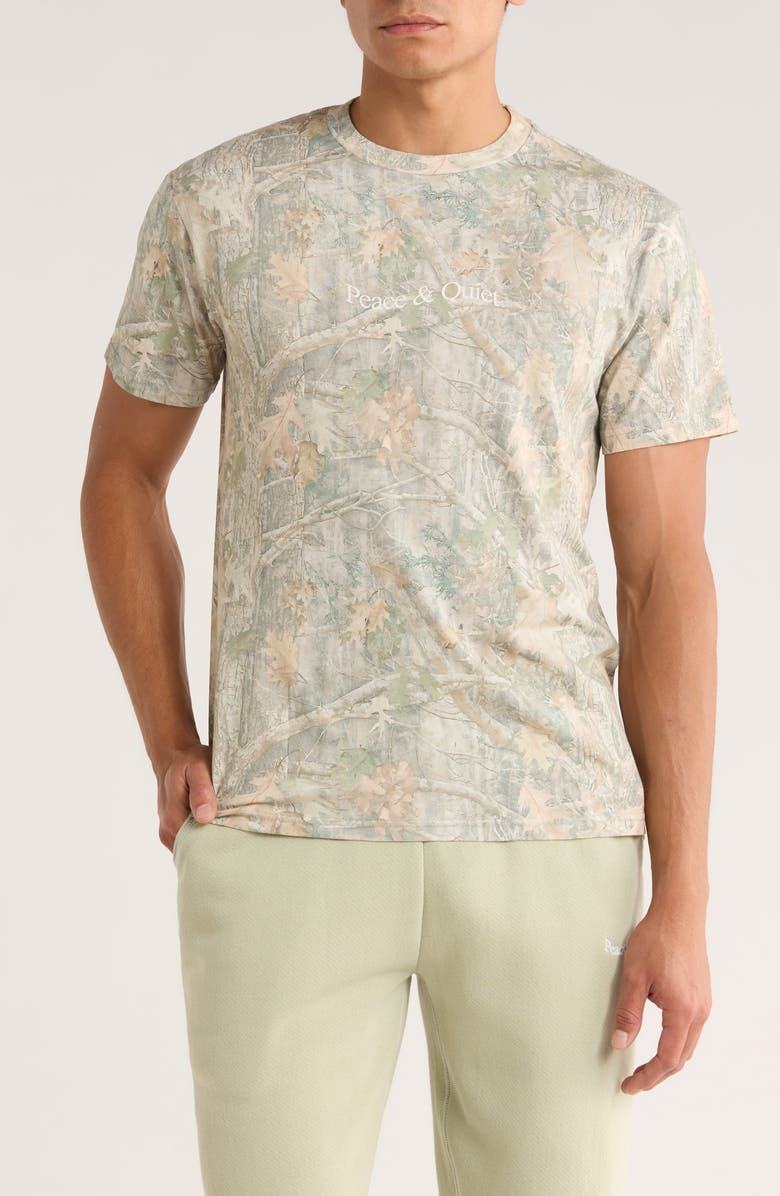 Museum of Peace & Quiet Wordmark Camo Cotton Graphic T-Shirt, Main, color, Camouflage
