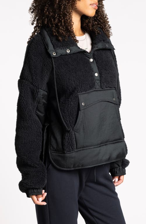 Thread & Supply Aurora Mixed Media Anorak In Black