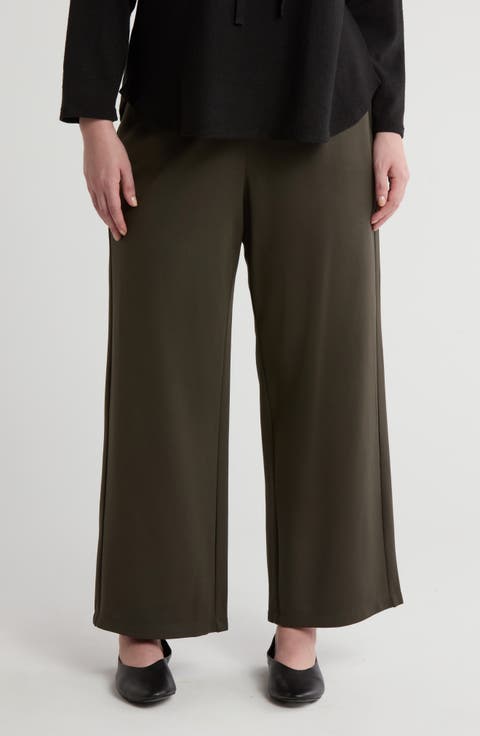 Easy Wide Leg Ponte Pants (Plus)
