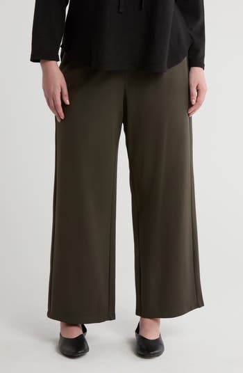 【mnem】24FW★ [mnem] strap maxi wide pants Women's Black Leather Sporty Wide-Leg Track Pant | ME+EM