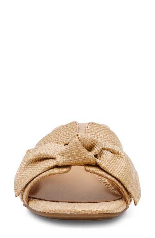 Anne Klein Kizmet Bow Slide Sandal In Natural Raffia