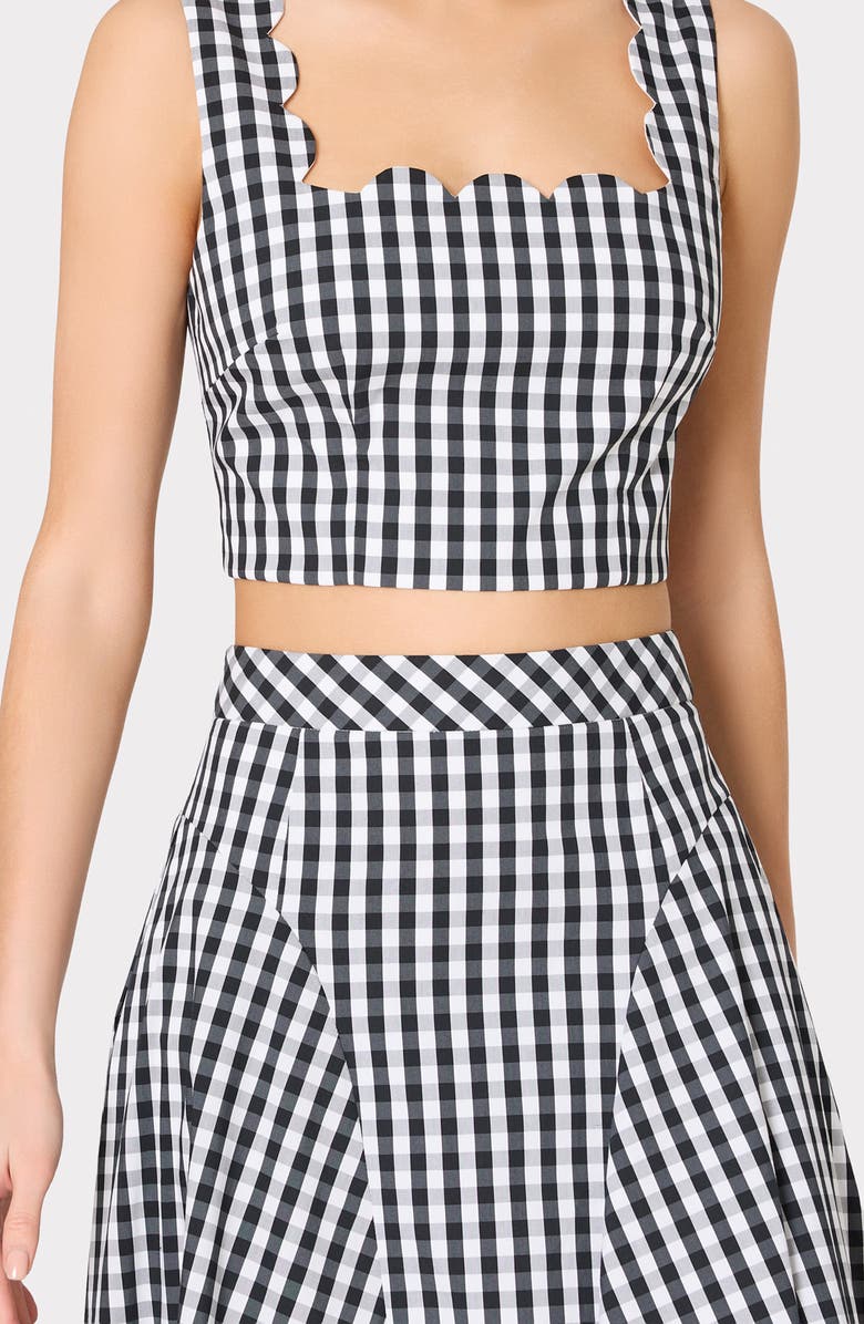 Milly Robin Gingham Midi Skirt, Alternate, color, Black/ White