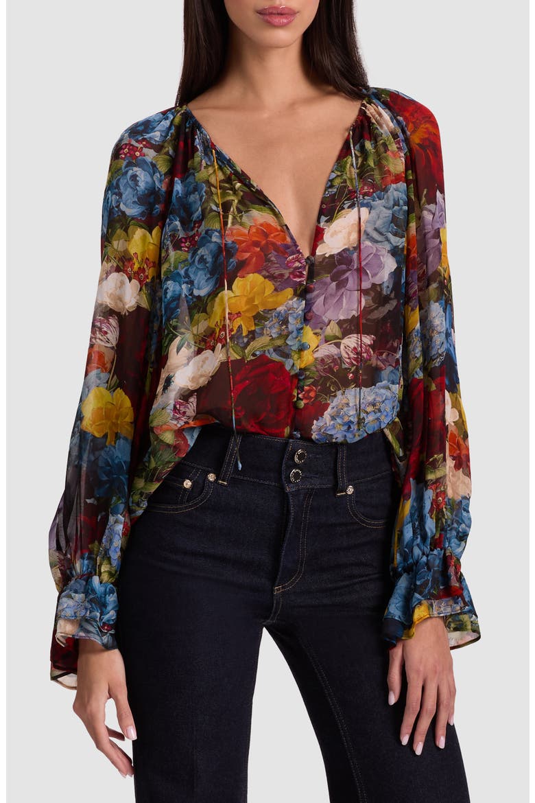 Josephine Floral Georgette Top, Main, color, FLOURISH SM