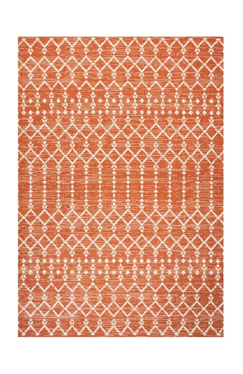 Ourika Moroccan Geometric Textured Weave Indoor/Outdoor Area Rug