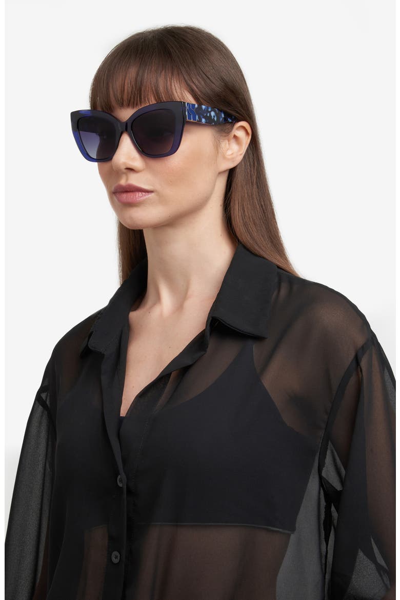 54mm Cat Eye Sunglasses, Alternate, color, BLUE