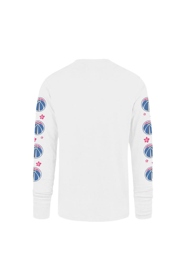 Men's '47 White Washington Wizards City Edition Downtown Franklin Long Sleeve T-Shirt, Alternate, color, White