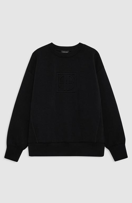 Anine Bing Alto Sweatshirt With Framed Monogram In Black