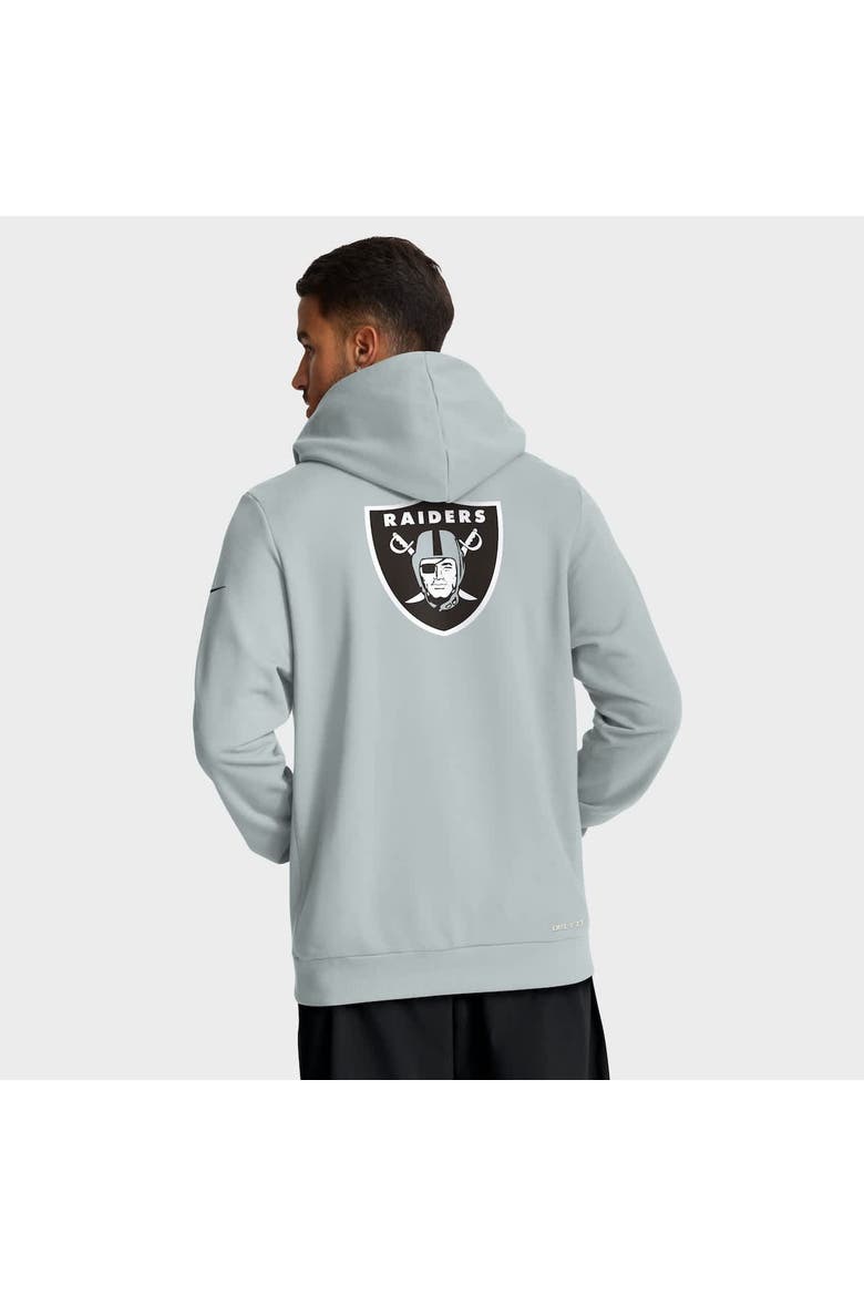 Men's Nike Silver Las Vegas Raiders Sideline Standard Issue Utility Player Dri-FIT Full-Zip Hoodie, Alternate, color, Silver