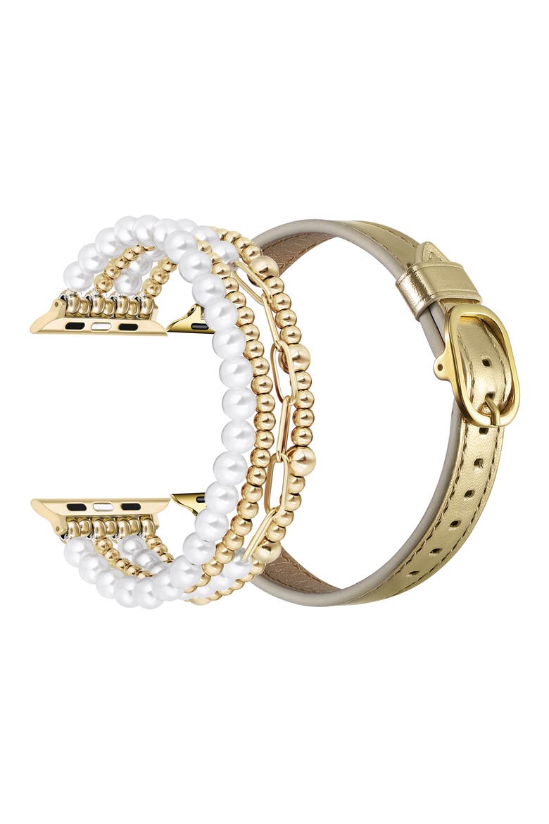 Carmen Penny 2-Pack Apple Watch® Watchbands, Alternate, color, GOLD
