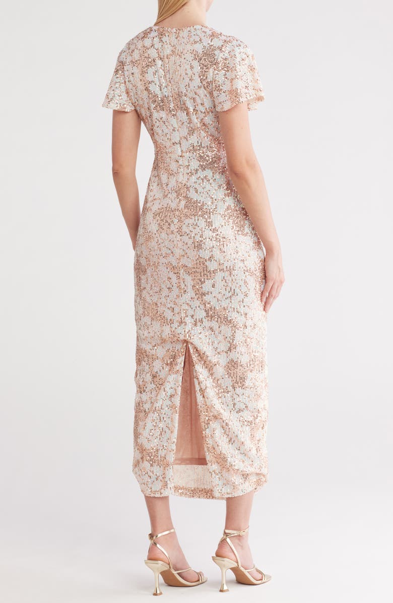 Nanette Lepore Short Sleeve Sequin Maxi Dress, Alternate, color, 