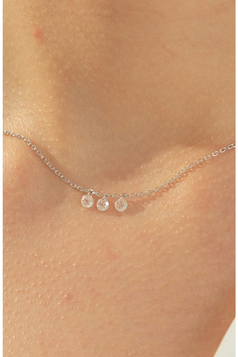 Sterling Silver 18k Gold Plated Emmeline Necklace Dainty Trendy Gift, Alternate, color, Silver