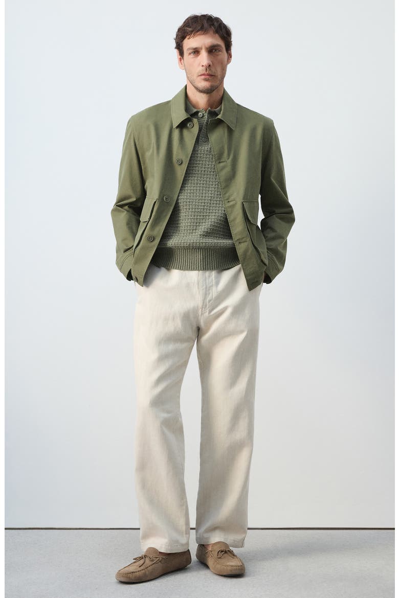 Cotton Blend Jacket, Alternate, color, KHAKI GREEN