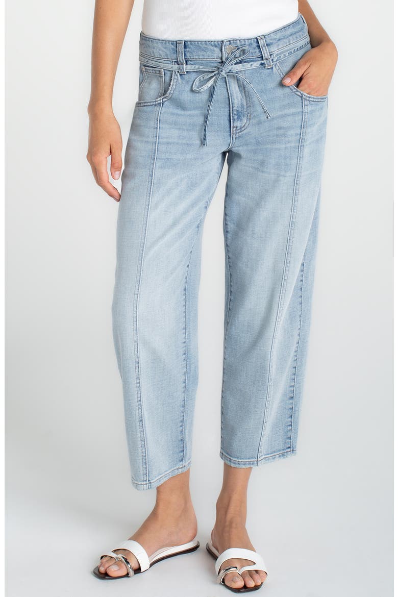 Beach Comber Drawstring Ankle Wide Leg Jeans, Main, color, ECHO LAKE
