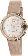 GEVRIL Perugia Diamond Leather Band Watch