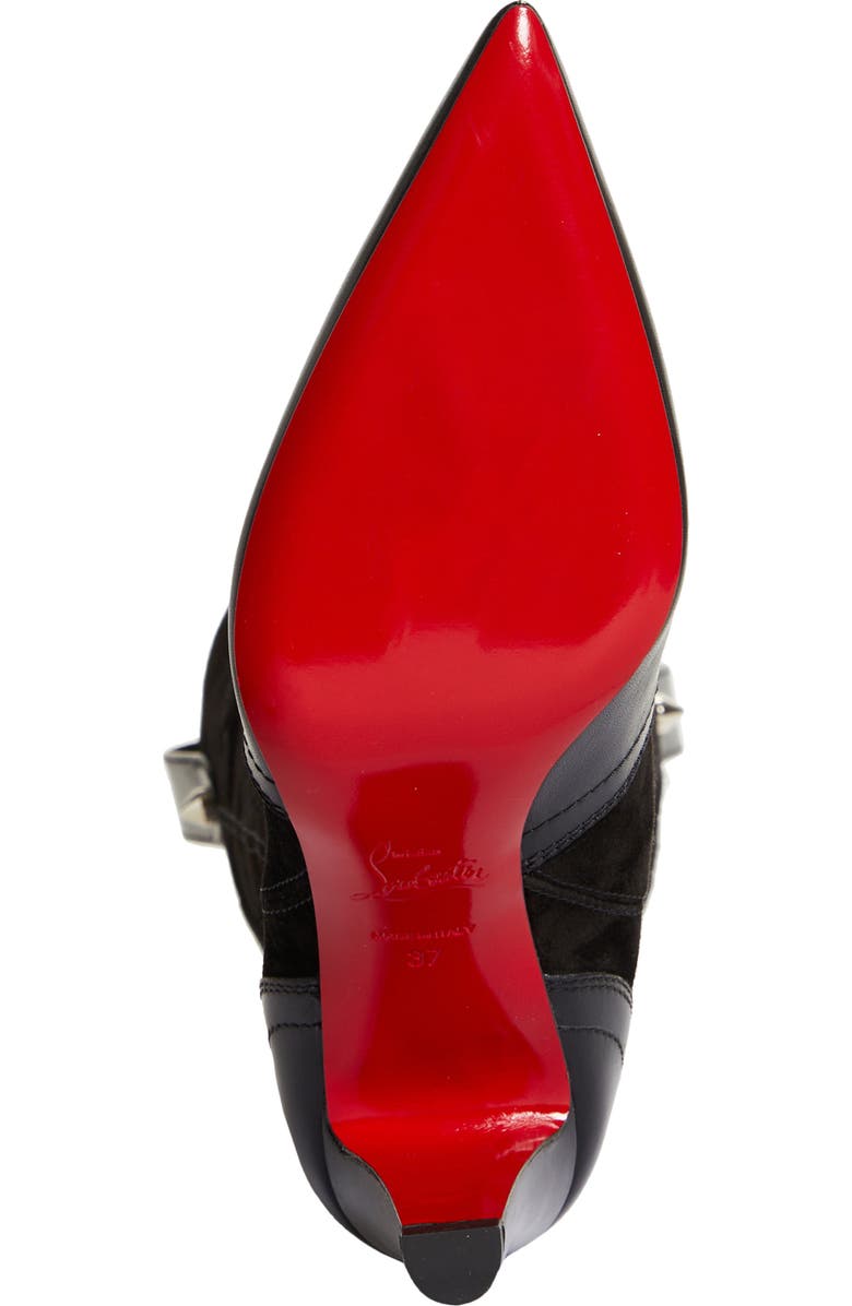 Christian Louboutin Santia Pointed Toe Knee High Boot, Alternate, color, Black