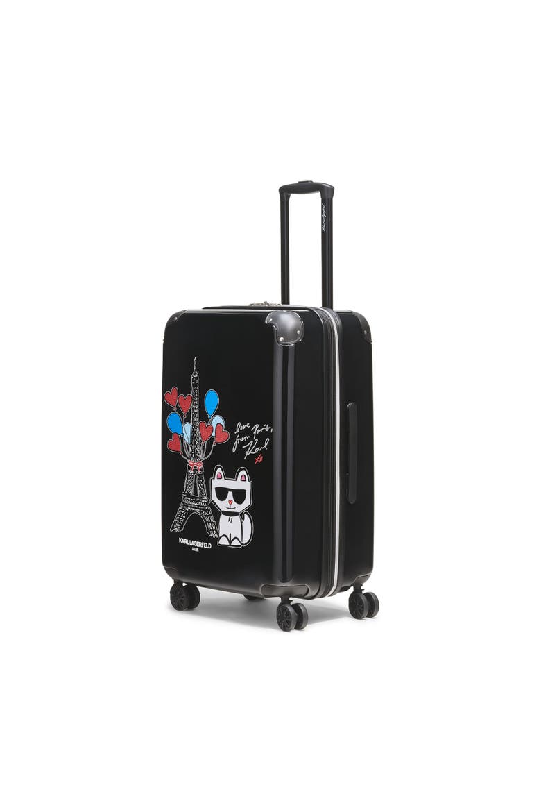 Up in Paris Upright Suitcase, Alternate, color, Black