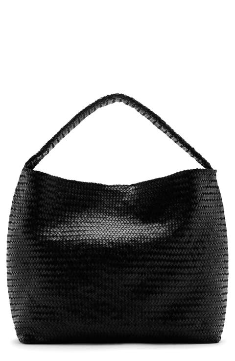 Medium Braided Leather Bucket Bag