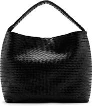 MANGO Medium Braided Leather Bucket Bag