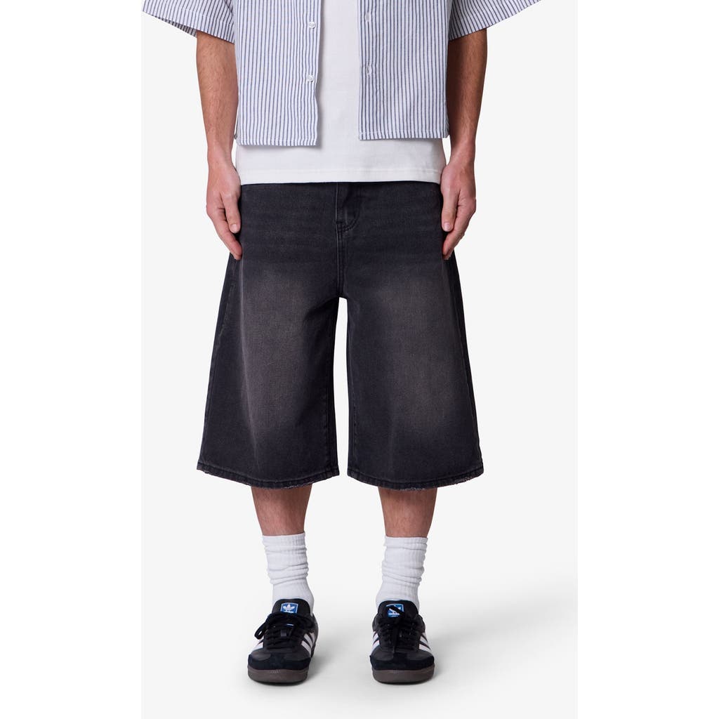 Mnml Ultra Baggy Denim Shorts In Black