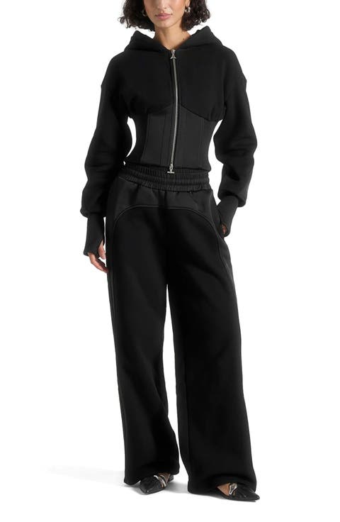 Loula Jersey And Satin Joggers