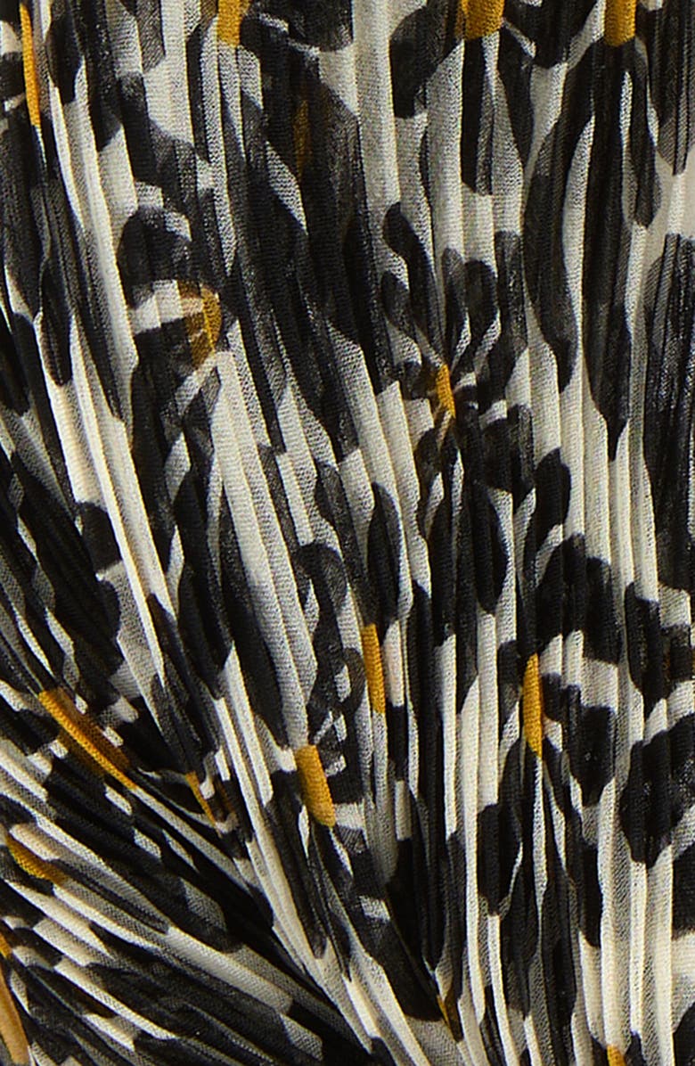 Burberry Daisy Print Plissé Silk Chiffon Diamond Scarf, Alternate, color, Chalk White