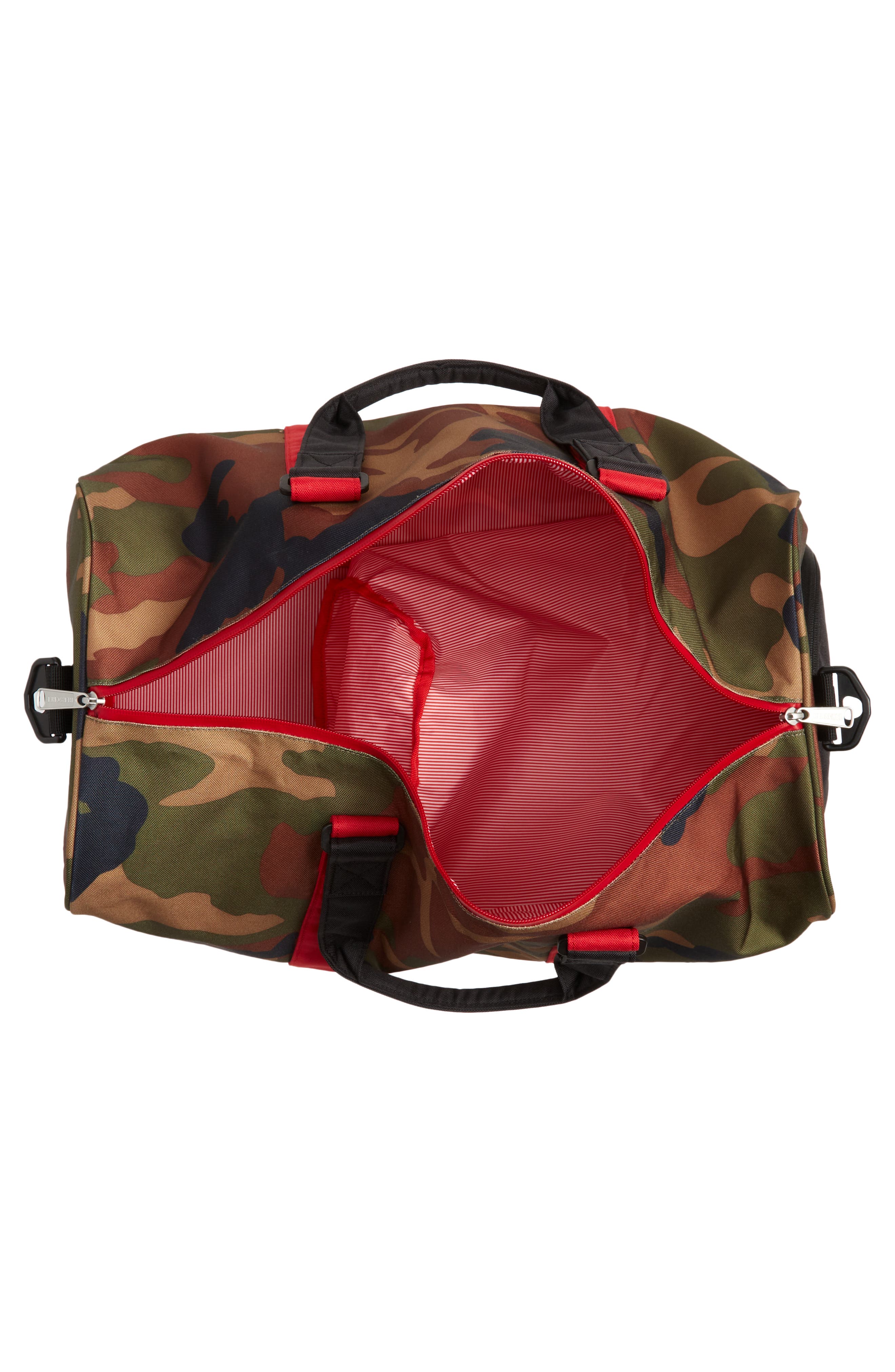 Novel Water Resisant Duffle Bag, Alternate, color, WOODLAND CAMO BLACK