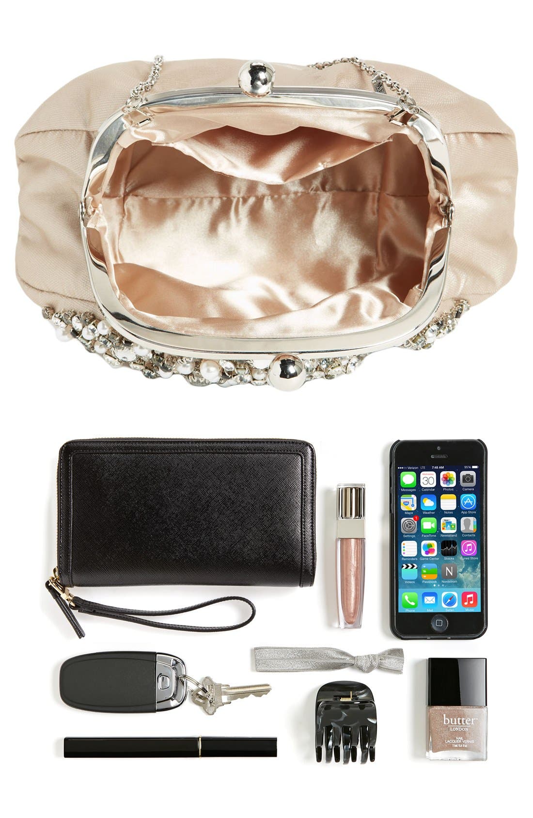 Menbur 'Vintage Bride' Clutch, Alternate, color, 