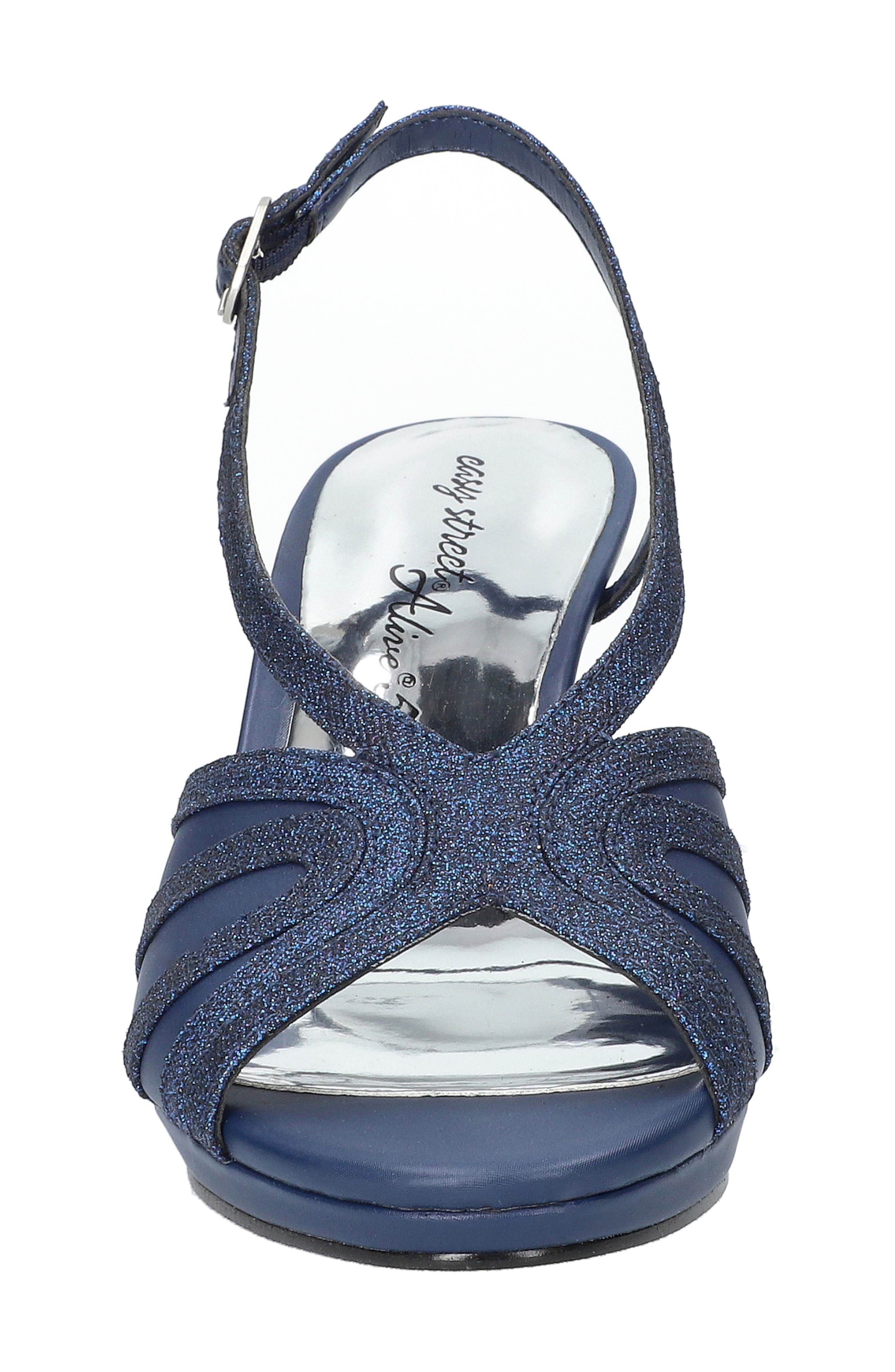 Nell Sandal, Alternate, color, NAVY SATIN