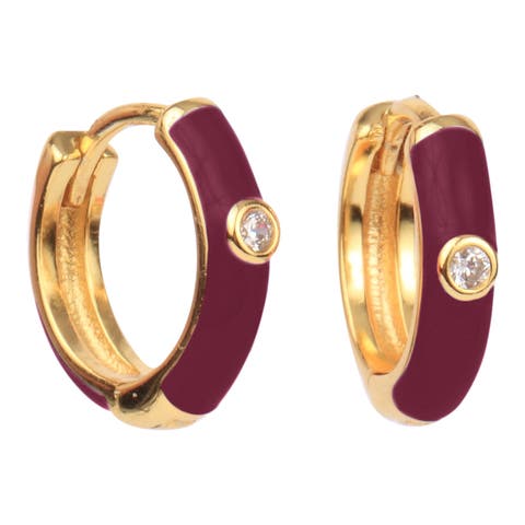 Enamel Huggie Hoops
