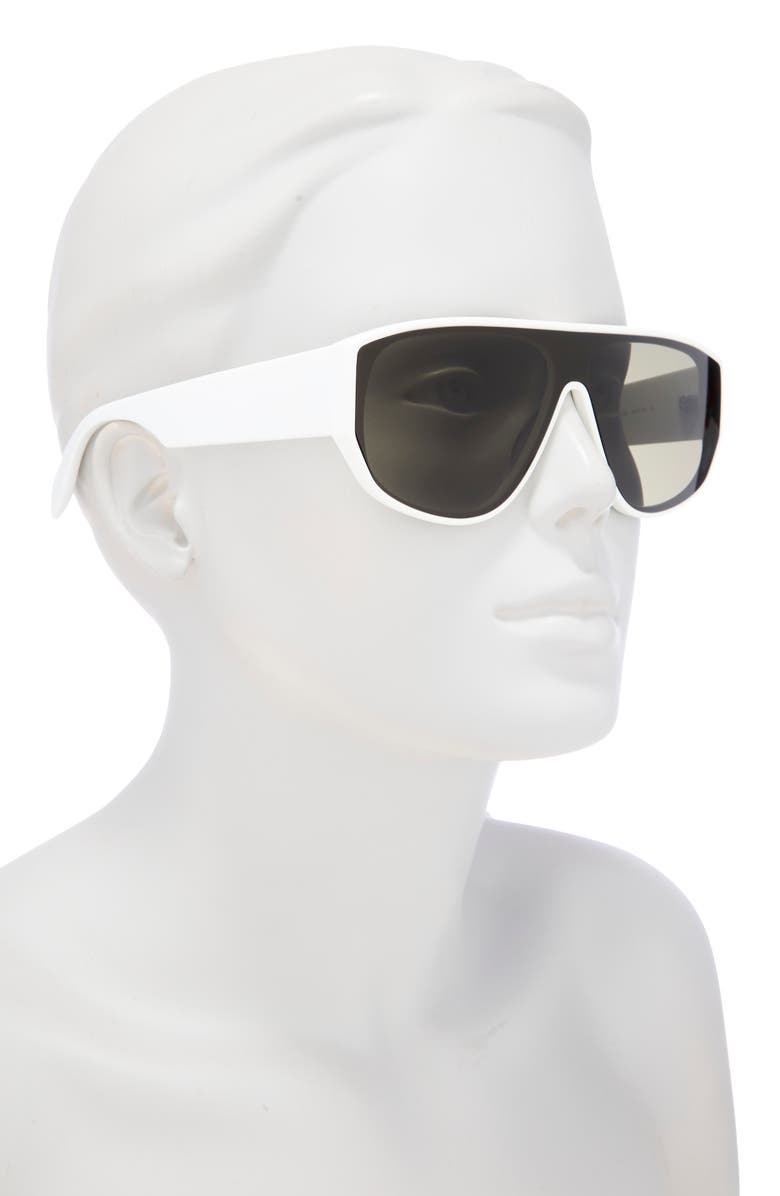 McQueen 99mm Shield Sunglasses, Alternate, color, White White Green