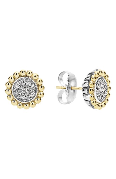 Diamond Caviar Stud Earrings