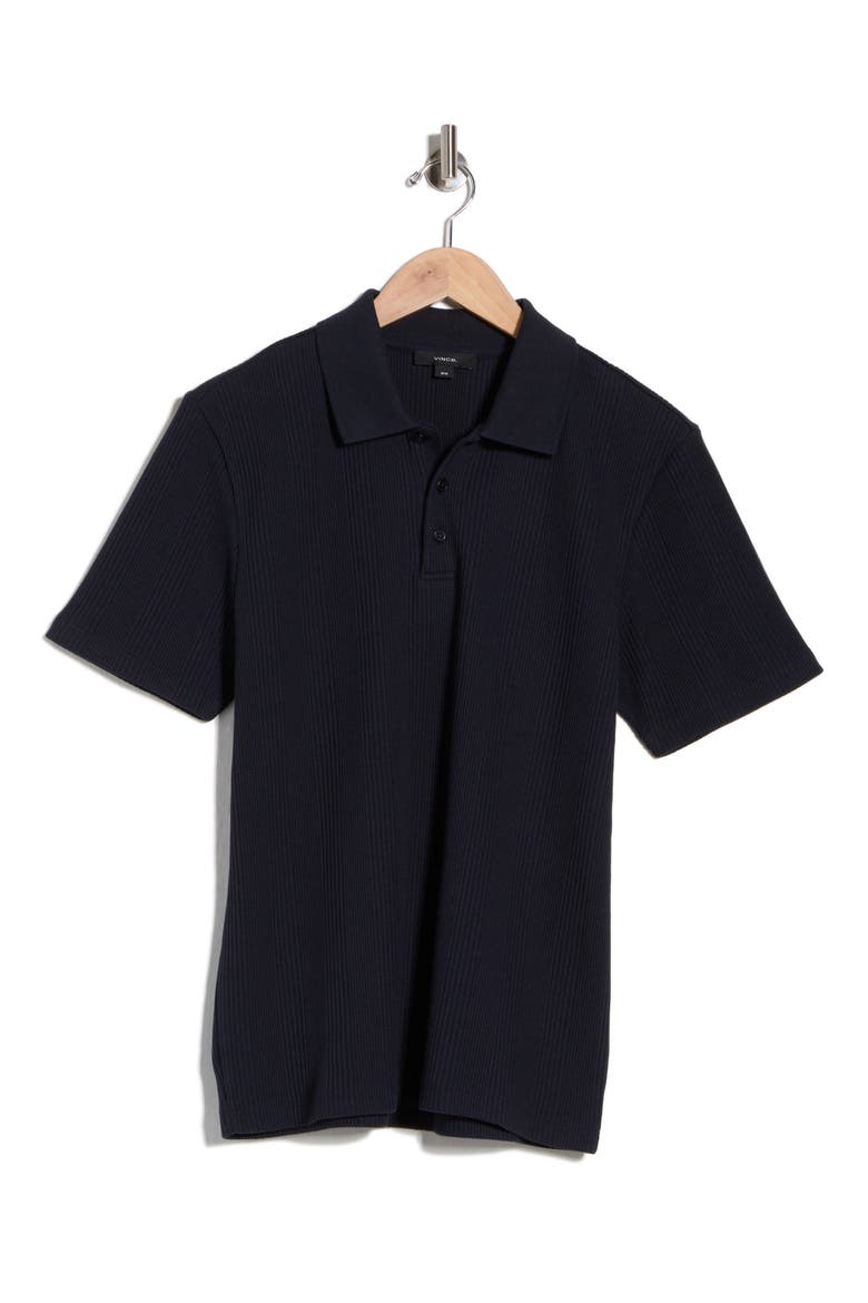 Variegated Waffle Polo, Alternate, color, COASTAL