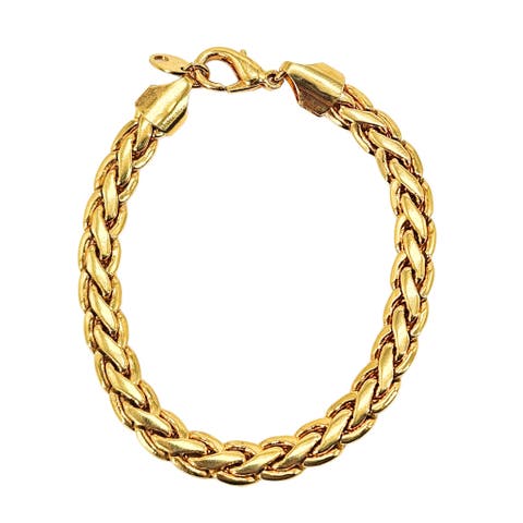 Vintage 1980s Gold Tone Braided Chain Bracelet