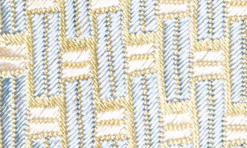 Eton Light Yellow Geometric Pattern Silk Jacquard Tie In Light Yellow