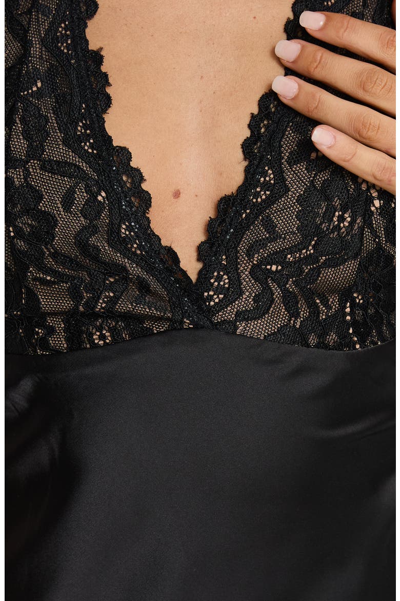 Nataliana Lace Halter Minidress, Alternate, color, BLACK