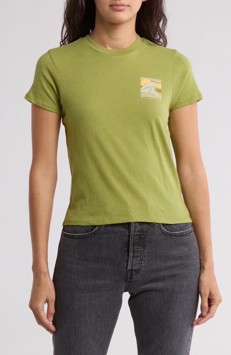 Billabong Waves Wanderlust Crop Graphic Print T-Shirt, Main, color, Apple