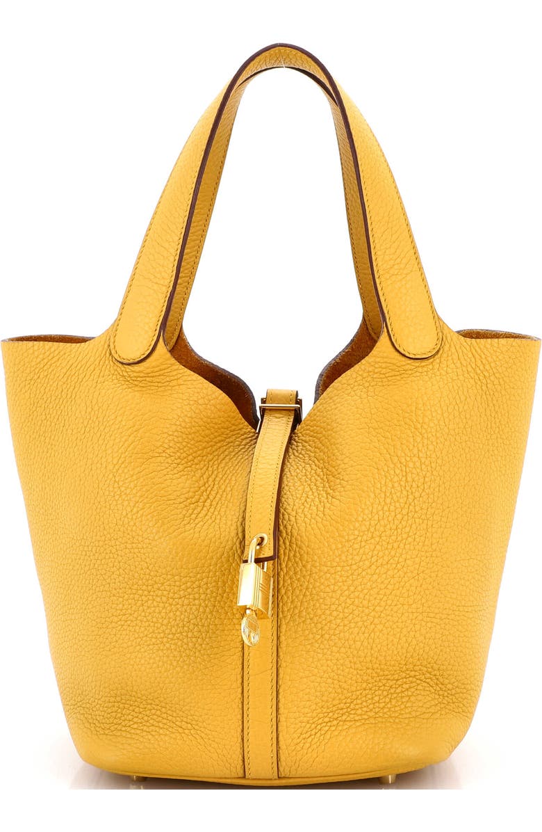 Pre-Owned Hermes Picotin Lock Bag Clemence MM, Main, color, Jaune Ambre