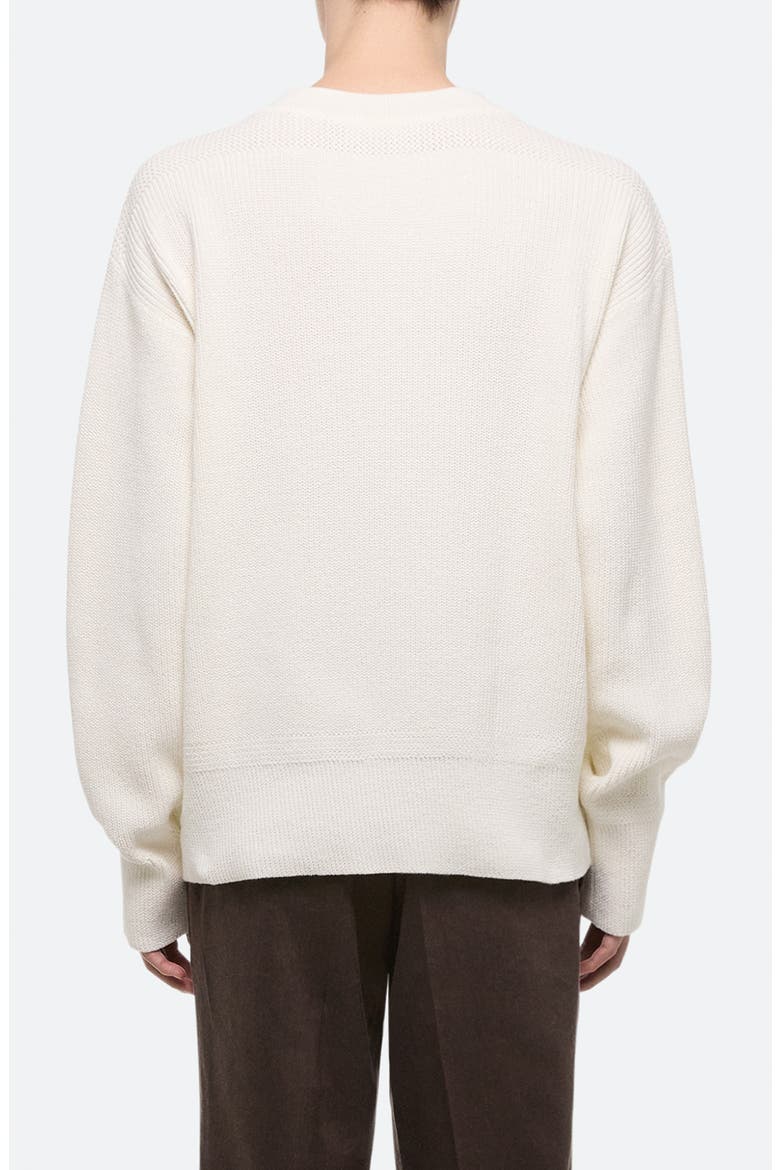 Giunon V-Neck Organic Cotton Sweater, Alternate, color, WHITE