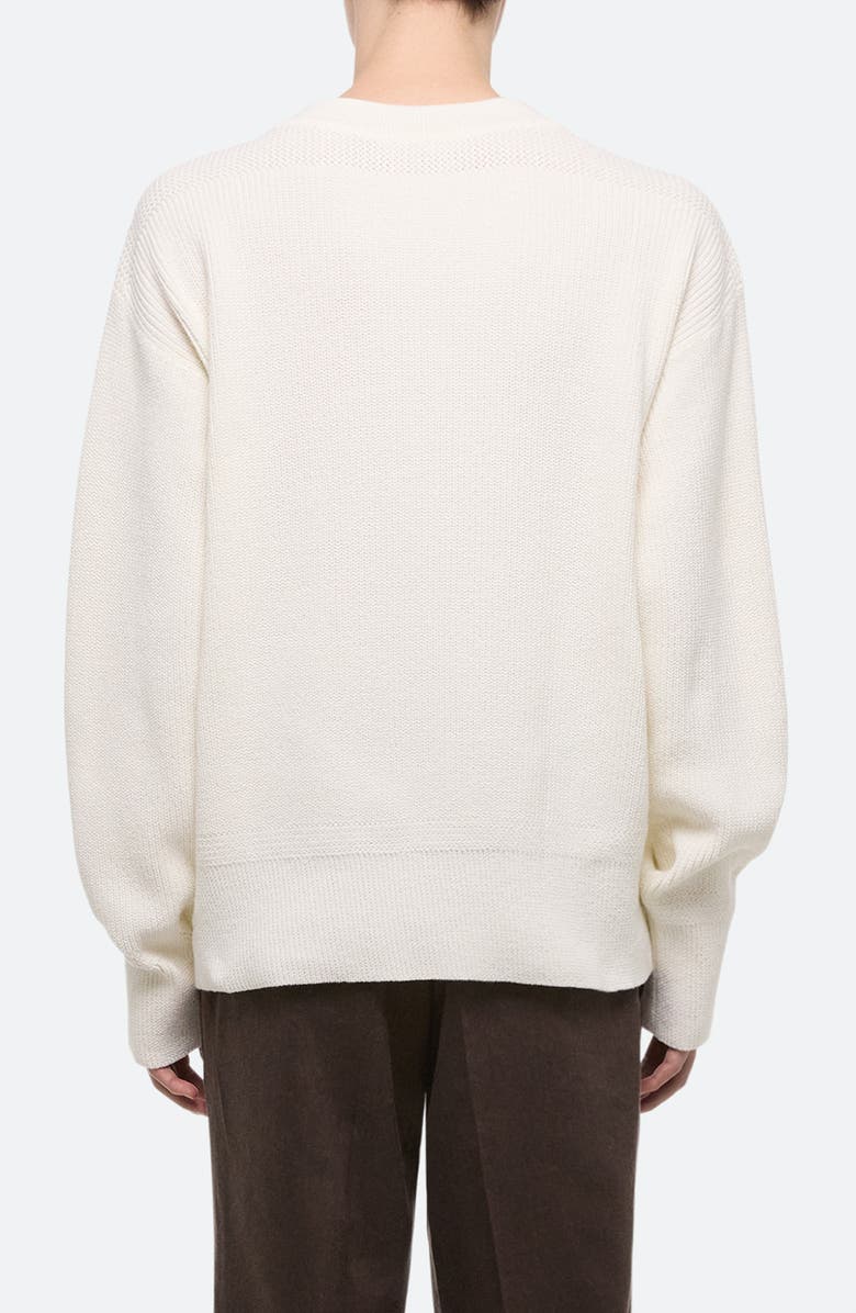 Helmut Lang Giunon V-Neck Organic Cotton Sweater, Alternate, color, White