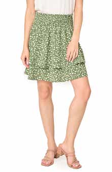 GIBSONLOOK Isla Print Smocked Waist Skirt