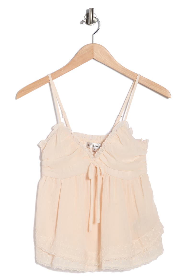 Double Tier Lace Trim Cami, Alternate, color, NATURAL