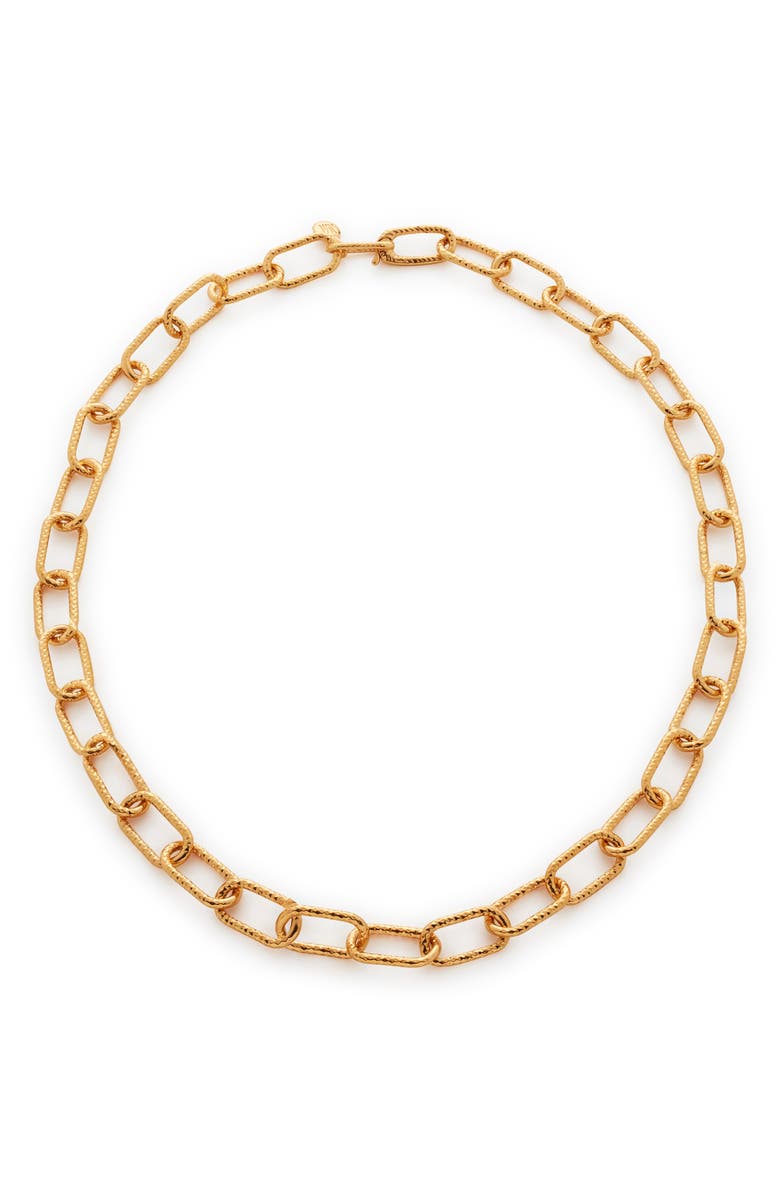 Monica Vinader Alta Textured Chain Necklace, Main, color, Yellow Gold