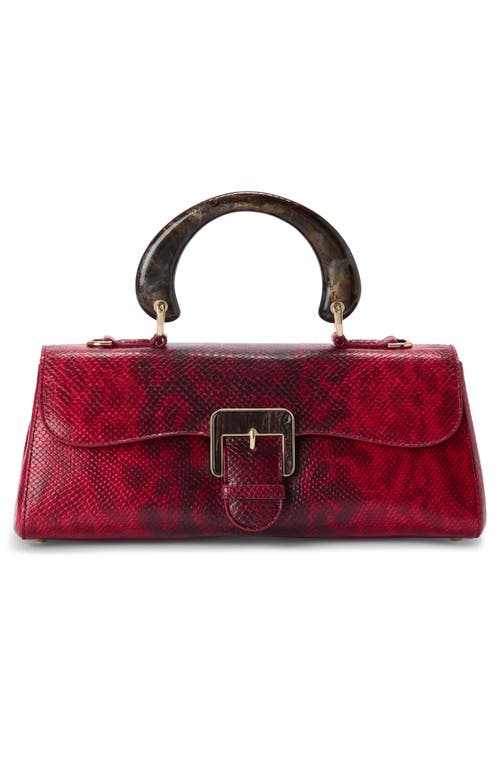 Brahmin Dayan Croc Embossed Leather Satchel In Red